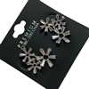 26559CR THREE FLOWER SILVER POST STUD EARRINGS