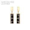 27497 GOLD ANTIQUE HAIR ON HIDE RECTANGLE POST EARRINGS