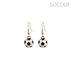 27565 GOLD SMALL SOCCER BALL EPOXY DANGLE EARRINGS