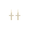 27574 GOLD SMALL RHINESTONE CROSS EARRINGS