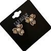 28010  SMALL FLOWER PEARL CUBIC ZIRCONIA EARRINGS