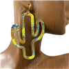 3001YBL METAL CACTUS EARRINGS