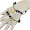 4004EE  GOLD EVIL EYE BEADED BRACELET