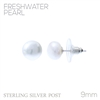 40813E STERLING SILVER FRESH WATER PEARL STUD ER