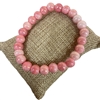 526CL  8MM  SHINY CORAL  SEMI-PRECIOUS STONE BRACELET