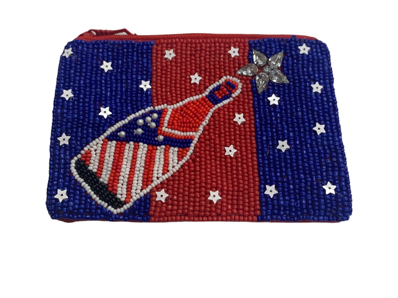 60-0224 RED BLUE  BOTTLE COIN PURSE
