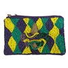 60-0345 MARDI GRAS FLOUR DE LIS SEED BEAD COIN PURSE