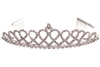 60429 SILVER CLEAR OVERLAPING HEARTS SHORT TIARA