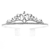 60657 SILVER SHORT PLAIN TEARDROPS TIARA