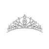 60725 SILVER RHINESTONE HEART SMALL TIARA COMB