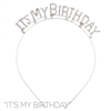 71480 SILVER CLEAR RHINESTONE "IT'S MY BIRTHDAY" HEADBAND