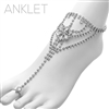 83126 RHINESTONE FLOWER CENTER SLAVE ANKLET