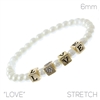 84012 PEARL "LOVE" STRETCH BRACELET