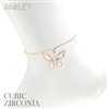 84093 CZ BUTTERFLY RHINESTONE ANKLET