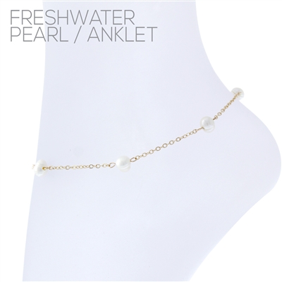 84106 FRESH WATER PEARL THIN DAINTY ANKLET