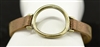AB1972 GOLD HAMMERED OPEN CIRCLE LEATHER BRACELET