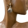 AE5131 SILVER  ANTIQUE SHELL EARRINGS