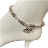 AT0300 ANTIQUE SILVER ELEPHANT ANKLET BRACELET