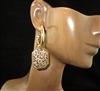 B6E2110 METALLIC ANTIQUE ANIMAL PRINT DROP POST EARRINGS