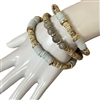 BD10002 NATURAL STONE &RUBBER DISC BEADED 3PCS SET BRACELET