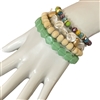 BJ70074 PEARL & CRYSTAL & WOODEN 4PCS SET BRACELET