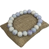 BRS01BX 10MM BLUE WHITE MIX SEMI- PRECIOUS STONE BRACELET