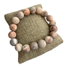 BRS037 10MM ROSEY/CORAL STONE BRACELET