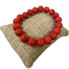 BRS064 10MM RED SEMI- PRECIOUS  STONE BRACELET