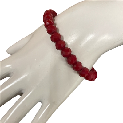 CB08BG   8MM BURGUNDY CRYSTAL BRACELET