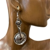 CE1249 ANTIQUE SILVER CIRCLE EARRINGS