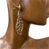 CE4121 HAMMERED SILVER LEAF EARRINGS