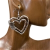 CE7879 ANTIQUE SILVER HEART EARRINGS