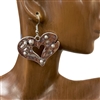 CE7880 HAMMERED SILVER HEART EARRINGS