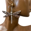 CE7883 ANTIQUE SILVER DRAGONFLY EARRINGS