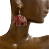 CE8604R RED ELEPHANT EARRINGS