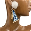 CIE2252BW  BLUE/WHITE CHEER&POMPOM EARRINGS