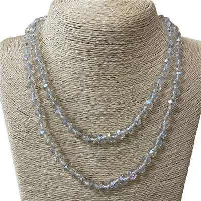 CN368CR 36" 8MM CLEAR CRYSTAL NECKLACE