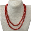 CN368ORG  36'' 8MM ORANGE CRYSTAL NECKLACE