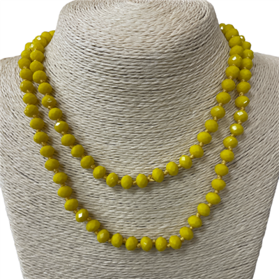 CN368YW 36" YELLOW CRYSTAL NECKLACE