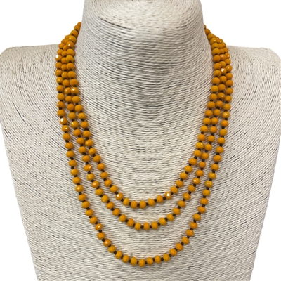 CN606OG 60" 6MM ORANGE CRYSTAL NECKLACE