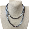CN608GWP  36'' 8MM GRAY WHITE CLEAR PURPLE MIX CRYSTAL NECKLACE