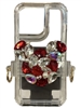 CPH02RD  ADJUSTABLE RED & CLEAR  RHINESTONE CELLPHONE HOLDER