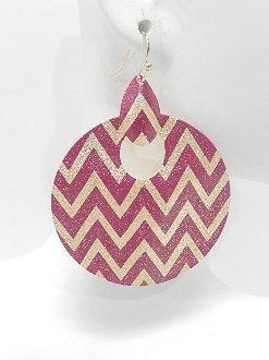 E-2355 SHIMMER CHEVRON ROUND EARRINGS