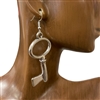 E012KY  SILVER KEY  EARRINGS