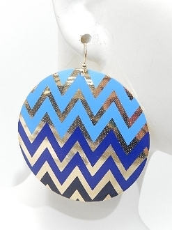 E2495-1 ROUND OMBRE CHEVRON EARRINGS