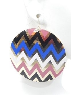 E2495 ROUND CHEVRON EARRINGS