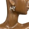 E33759 ANTIQUE SILVER  DOG EARRINGS