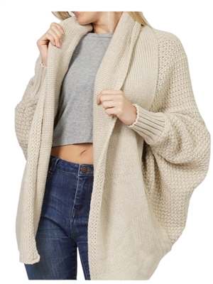 ECD10908BE BEIGE  SWEATER CARDIGAN