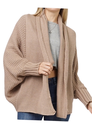 ECD10908BTP TAUPE  SWEATER CARDIGAN