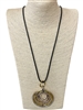 EN041 MULTI LAYERD CIRCLE LONG NECKLACE